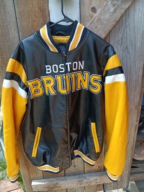 NHL Black and Yellow Boston Bruins Varsity Jacket
